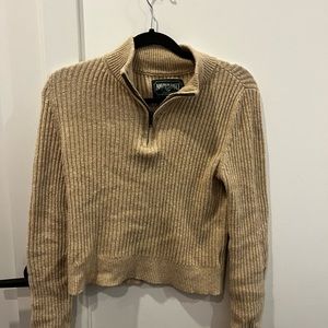 American eagle 1/4 zip cropped sweater